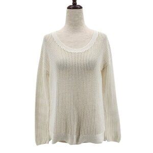 Madewell Northshore Ivory Pullover Open Knit Sweater Womens XXS